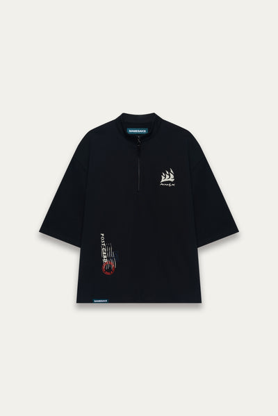 BARNES HALF-ZIP SS TEE EUPHORIC BLACK