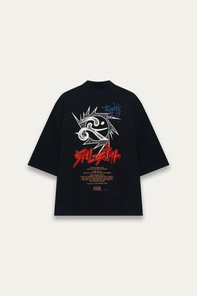 BARNES HALF-ZIP SS TEE EUPHORIC BLACK