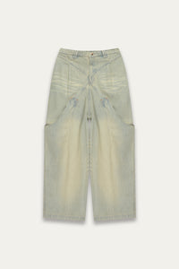 BILLIE BIBS DENIM PANTS INDIGO STRIPE