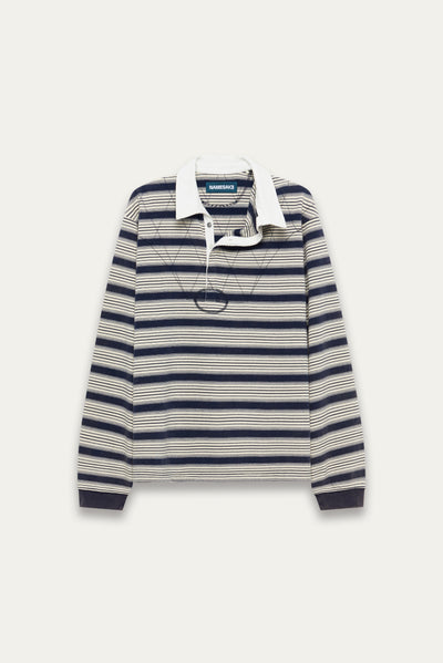 BECKHAM LS POLO SHIRT IVORY INK