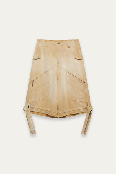 BECKHAM CARGO DENIM SHORTS COKE TAN