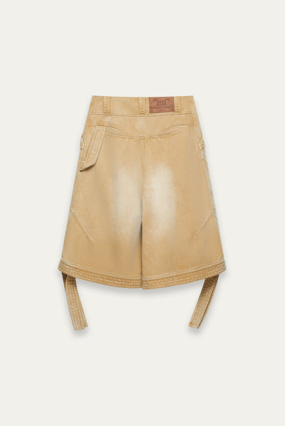 BECKHAM CARGO DENIM SHORTS COKE TAN