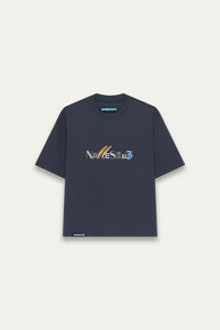MARYS CROPPED CRAYONS TEE FOG BLUE