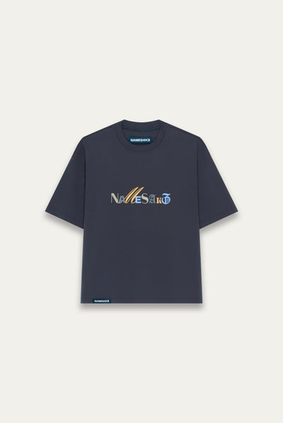 MARYS CROPPED CRAYONS TEE FOG BLUE