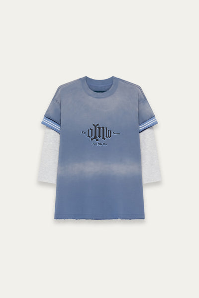 STANDY 3-LAYERED TEE FOG BLUE