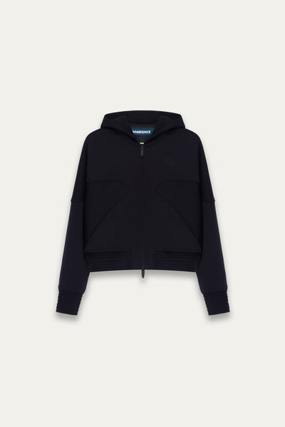 MAURICE WARM-UP HOODIE EUPHORIC BLACK (FITTED VERSION) (NAMESAKE EXCLUSIVE)