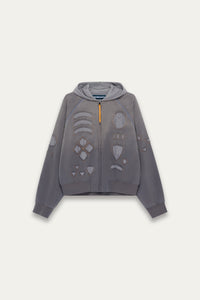 GLORY ZIP HOODIE SLATE GREY