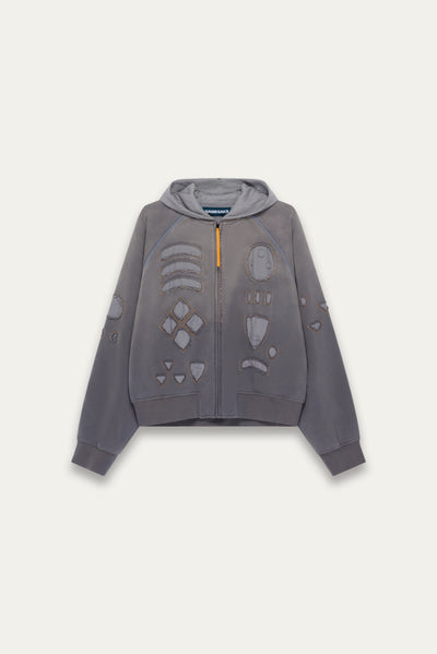 GLORY ZIP HOODIE SLATE GREY