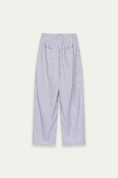 LANKA PLEATED WIDE TROUSERS RECYCLE PLAID