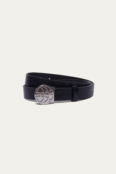 N3 GLOBE LOGO BELT PYTHON NOIR