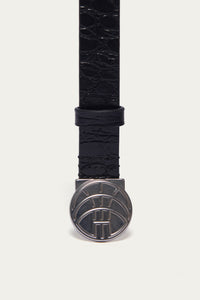 N3 GLOBE LOGO BELT PYTHON NOIR