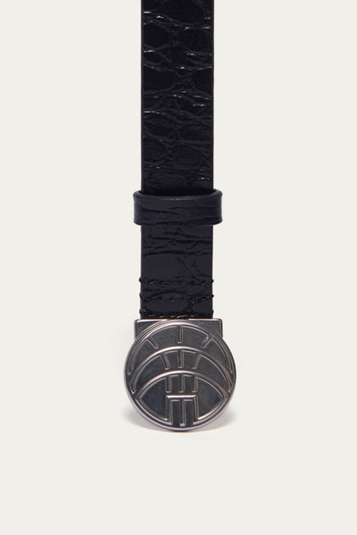 N3 GLOBE LOGO BELT PYTHON NOIR