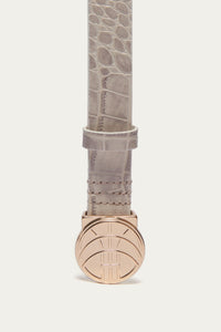 N3 GLOBE LOGO BELT CROC PEARL