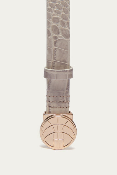N3 GLOBE LOGO BELT CROC PEARL