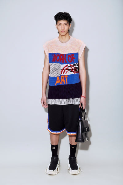 WARHOL CROCHET VEST MULTI RAINBOW