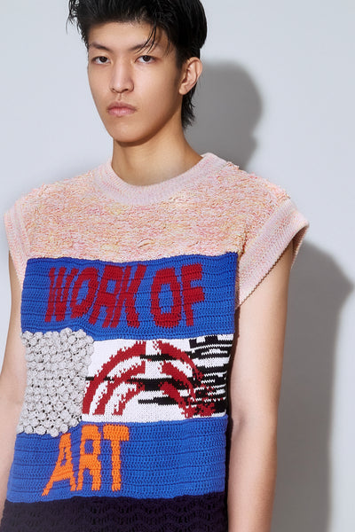 WARHOL CROCHET VEST MULTI RAINBOW