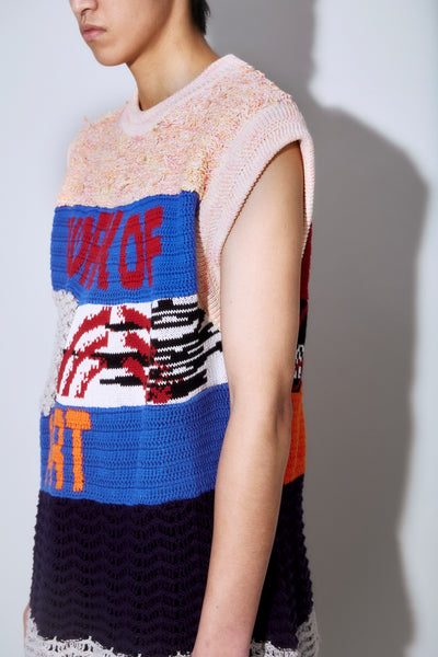 WARHOL CROCHET VEST MULTI RAINBOW