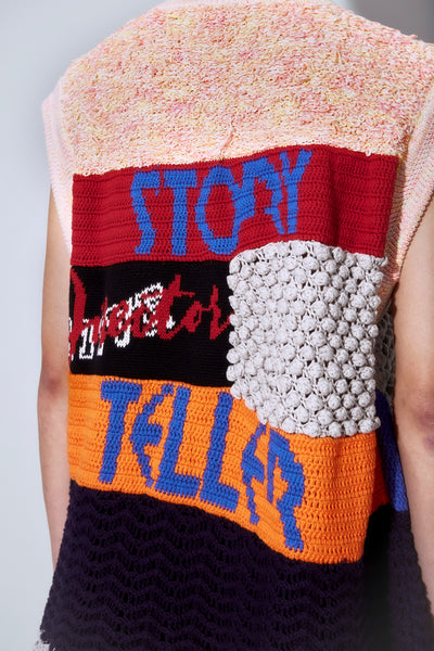WARHOL CROCHET VEST MULTI RAINBOW